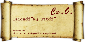 Csicsáky Ottó névjegykártya