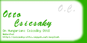 otto csicsaky business card