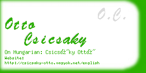 otto csicsaky business card